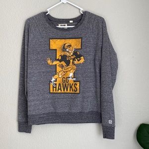 Iowa Go Hawks Gray Crewneck Sweatshirt